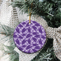 Purple Hawaii Kalo Palaka Motifs Ceramic Ornament Hawaiian Taro Leaves Elegant Vibes LT14 - Polynesian Pride