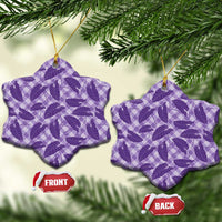 Purple Hawaii Kalo Palaka Motifs Ceramic Ornament Hawaiian Taro Leaves Elegant Vibes LT14 Snow Flake Purple - Polynesian Pride