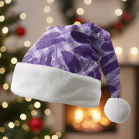 Purple Hawaii Kalo Palaka Motifs Christmas Santa Hat Hawaiian Taro Leaves Elegant Vibes LT14 Without Fur Purple - Polynesian Pride