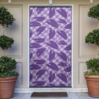 Purple Hawaii Kalo Palaka Motifs Door Cover Hawaiian Taro Leaves Elegant Vibes LT14 Purple - Polynesian Pride