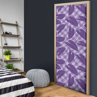 Purple Hawaii Kalo Palaka Motifs Door Cover Hawaiian Taro Leaves Elegant Vibes LT14 - Polynesian Pride
