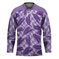 Purple Hawaii Kalo Palaka Motifs Hockey Jersey Hawaiian Taro Leaves Elegant Vibes LT14 Unisex Purple - Polynesian Pride