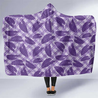 Purple Hawaii Kalo Palaka Motifs Hooded Blanket Hawaiian Taro Leaves Elegant Vibes LT14 One Size Purple - Polynesian Pride