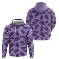Purple Hawaii Kalo Palaka Motifs Hoodie Hawaiian Taro Leaves Elegant Vibes LT14 - Polynesian Pride