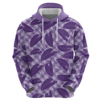 Purple Hawaii Kalo Palaka Motifs Hoodie Hawaiian Taro Leaves Elegant Vibes LT14 - Polynesian Pride