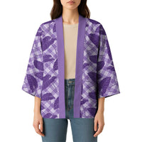 Purple Hawaii Kalo Palaka Motifs Kimono Hawaiian Taro Leaves Elegant Vibes LT14 - Polynesian Pride