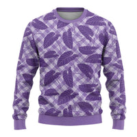 Purple Hawaii Kalo Palaka Motifs Ugly Christmas Sweater Hawaiian Taro Leaves Elegant Vibes LT14 - Polynesian Pride