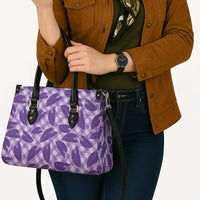 Purple Hawaii Kalo Palaka Motifs Leather Bag Hawaiian Taro Leaves Elegant Vibes LT14 - Polynesian Pride
