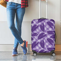 Purple Hawaii Kalo Palaka Motifs Luggage Cover Hawaiian Taro Leaves Elegant Vibes LT14 - Polynesian Pride