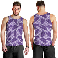 Purple Hawaii Kalo Palaka Motifs Men Tank Top Hawaiian Taro Leaves Elegant Vibes LT14 - Polynesian Pride