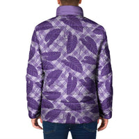 Purple Hawaii Kalo Palaka Motifs Padded Jacket Hawaiian Taro Leaves Elegant Vibes LT14 - Polynesian Pride