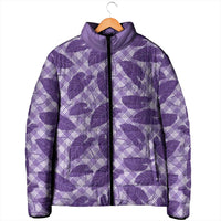 Purple Hawaii Kalo Palaka Motifs Padded Jacket Hawaiian Taro Leaves Elegant Vibes LT14 - Polynesian Pride