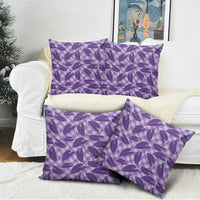 Purple Hawaii Kalo Palaka Motifs Pillow Cover Hawaiian Taro Leaves Elegant Vibes LT14 - Polynesian Pride