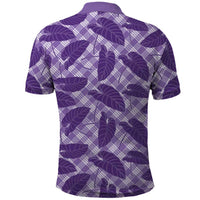 Purple Hawaii Kalo Palaka Motifs Polo Shirt Hawaiian Taro Leaves Elegant Vibes LT14 - Polynesian Pride