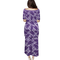 Purple Hawaii Kalo Palaka Motifs Puletasi Hawaiian Taro Leaves Elegant Vibes LT14 - Polynesian Pride