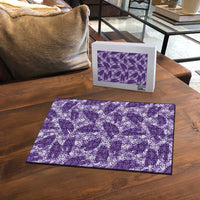 Purple Hawaii Kalo Palaka Motifs Puzzle Hawaiian Taro Leaves Elegant Vibes LT14 - Polynesian Pride