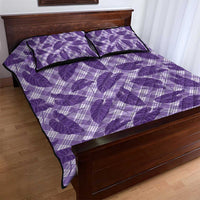 Purple Hawaii Kalo Palaka Motifs Quilt Bed Set Hawaiian Taro Leaves Elegant Vibes LT14 - Polynesian Pride