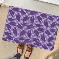 Purple Hawaii Kalo Palaka Motifs Rubber Doormat Hawaiian Taro Leaves Elegant Vibes LT14 - Polynesian Pride