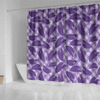 Purple Hawaii Kalo Palaka Motifs Shower Curtain Hawaiian Taro Leaves Elegant Vibes LT14 - Polynesian Pride