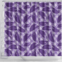 Purple Hawaii Kalo Palaka Motifs Shower Curtain Hawaiian Taro Leaves Elegant Vibes LT14 - Polynesian Pride