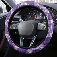 Purple Hawaii Kalo Palaka Motifs Steering Wheel Cover Hawaiian Taro Leaves Elegant Vibes LT14 - Polynesian Pride