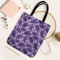 Purple Hawaii Kalo Palaka Motifs Tote Bag Hawaiian Taro Leaves Elegant Vibes LT14 Black Strap One Size Purple - Polynesian Pride