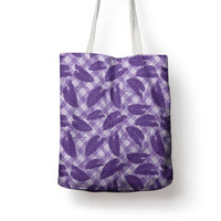 Purple Hawaii Kalo Palaka Motifs Tote Bag Hawaiian Taro Leaves Elegant Vibes LT14 - Polynesian Pride