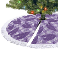 Purple Hawaii Kalo Palaka Motifs Tree Skirt Hawaiian Taro Leaves Elegant Vibes LT14 - Polynesian Pride