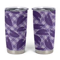 Purple Hawaii Kalo Palaka Motifs Tumbler Cup Hawaiian Taro Leaves Elegant Vibes LT14 Purple - Polynesian Pride