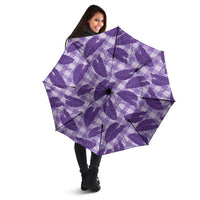 Purple Hawaii Kalo Palaka Motifs Umbrella Hawaiian Taro Leaves Elegant Vibes LT14 - Polynesian Pride