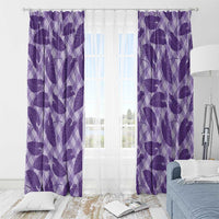 Purple Hawaii Kalo Palaka Motifs Window Curtain Hawaiian Taro Leaves Elegant Vibes LT14 - Polynesian Pride