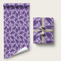 Purple Hawaii Kalo Palaka Motifs Wrapping Paper Hawaiian Taro Leaves Elegant Vibes LT14 58" × 23" Purple - Polynesian Pride