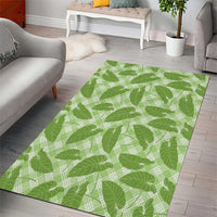 Green Hawaii Kalo Palaka Motifs Area Rug Hawaiian Taro Leaves Elegant Vibes LT14 - Polynesian Pride