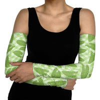 Green Hawaii Kalo Palaka Motifs Arm Sleeves Hawaiian Taro Leaves Elegant Vibes LT14 - Polynesian Pride