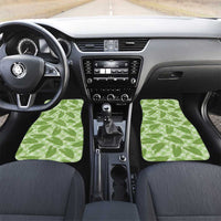 Green Hawaii Kalo Palaka Motifs Car Mats Hawaiian Taro Leaves Elegant Vibes LT14 Set 2pcs - Front Green - Polynesian Pride