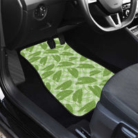 Green Hawaii Kalo Palaka Motifs Car Mats Hawaiian Taro Leaves Elegant Vibes LT14 - Polynesian Pride