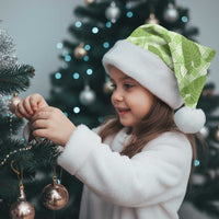 Green Hawaii Kalo Palaka Motifs Christmas Santa Hat Hawaiian Taro Leaves Elegant Vibes LT14 - Polynesian Pride