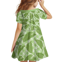 Green Hawaii Kalo Palaka Motifs Family Matching Short Sleeve Bodycon Dress and Hawaiian Shirt Hawaiian Taro Leaves Elegant Vibes LT14 - Polynesian Pride
