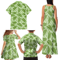 Green Hawaii Kalo Palaka Motifs Family Matching Tank Maxi Dress and Hawaiian Shirt Hawaiian Taro Leaves Elegant Vibes LT14 - Polynesian Pride