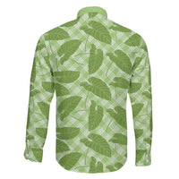 Green Hawaii Kalo Palaka Motifs Family Matching Tank Maxi Dress and Hawaiian Shirt Hawaiian Taro Leaves Elegant Vibes LT14 - Polynesian Pride