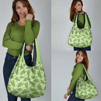 Green Hawaii Kalo Palaka Motifs Grocery Bag Hawaiian Taro Leaves Elegant Vibes LT14 - Polynesian Pride