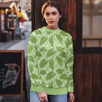 Green Hawaii Kalo Palaka Motifs Ugly Christmas Sweater Hawaiian Taro Leaves Elegant Vibes LT14 - Polynesian Pride