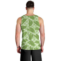 Green Hawaii Kalo Palaka Motifs Men Tank Top Hawaiian Taro Leaves Elegant Vibes LT14 - Polynesian Pride