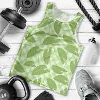 Green Hawaii Kalo Palaka Motifs Men Tank Top Hawaiian Taro Leaves Elegant Vibes LT14 - Polynesian Pride