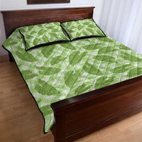 Green Hawaii Kalo Palaka Motifs Quilt Bed Set Hawaiian Taro Leaves Elegant Vibes LT14 - Polynesian Pride
