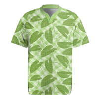 Green Hawaii Kalo Palaka Motifs Rugby Jersey Hawaiian Taro Leaves Elegant Vibes LT14 Green - Polynesian Pride
