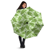 Green Hawaii Kalo Palaka Motifs Umbrella Hawaiian Taro Leaves Elegant Vibes LT14 - Polynesian Pride