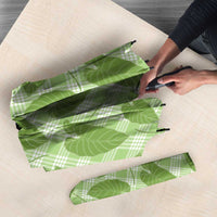 Green Hawaii Kalo Palaka Motifs Umbrella Hawaiian Taro Leaves Elegant Vibes LT14 - Polynesian Pride