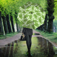 Green Hawaii Kalo Palaka Motifs Umbrella Hawaiian Taro Leaves Elegant Vibes LT14 - Polynesian Pride