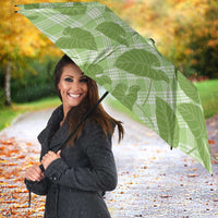 Green Hawaii Kalo Palaka Motifs Umbrella Hawaiian Taro Leaves Elegant Vibes LT14 - Polynesian Pride